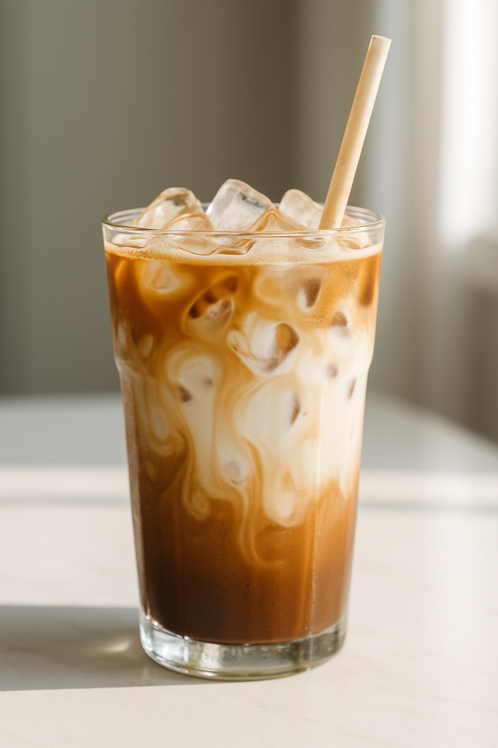Iced caramel latte